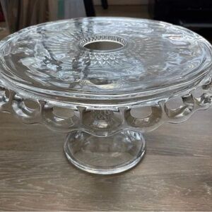McKee Plymouth Thumbprint Round Cake Stand